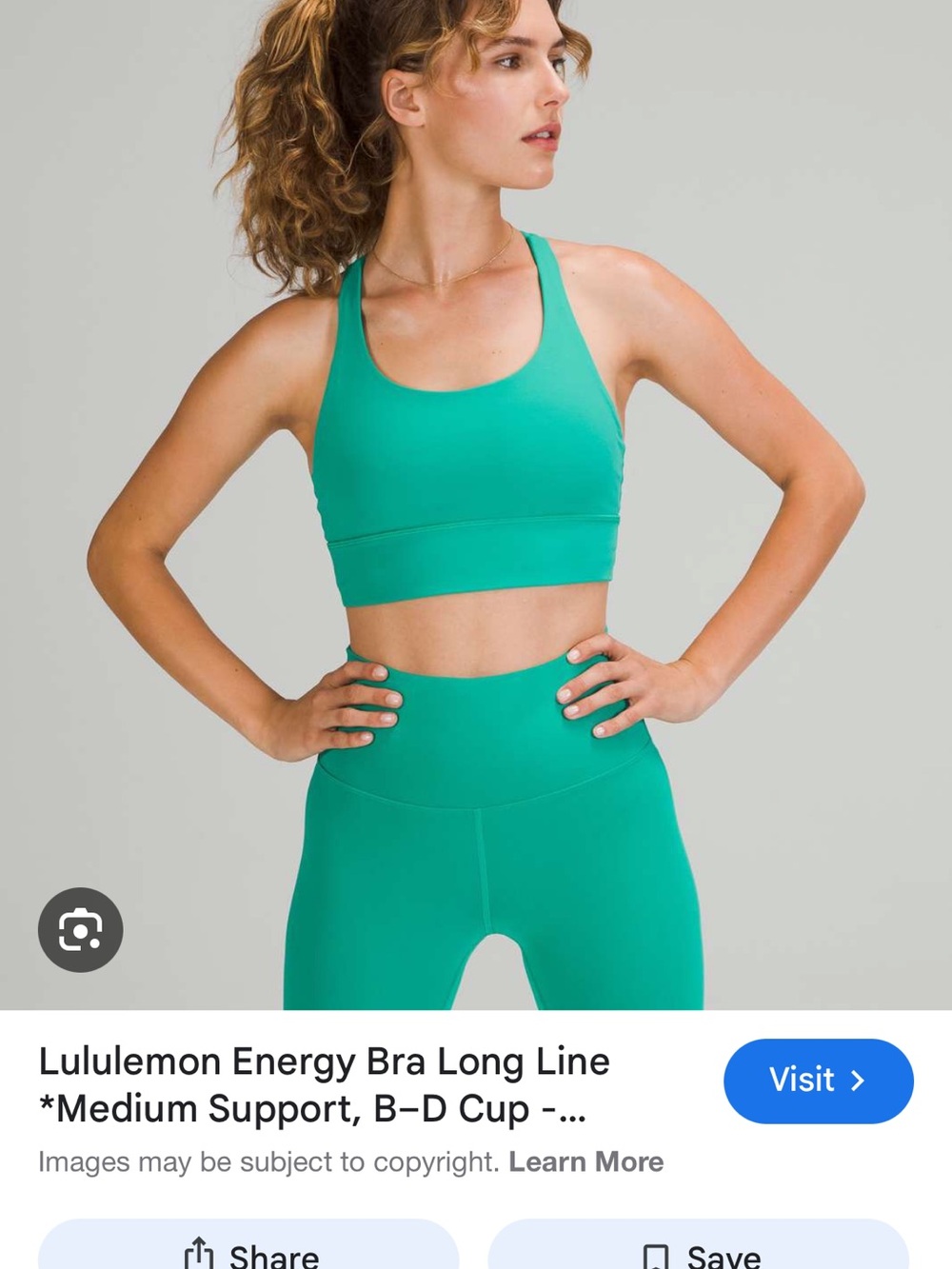 lululemon athletica Energy Bra Long Line in kelly Green - Medium Support